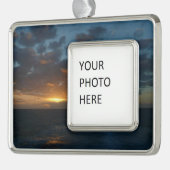 Zonnehoogte in Zee II Ocean Seascape Verzilverd Omlijst Ornament (Links)