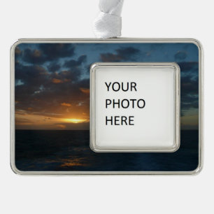 Zonnehoogte in Zee II Ocean Seascape Verzilverd Omlijst Ornament