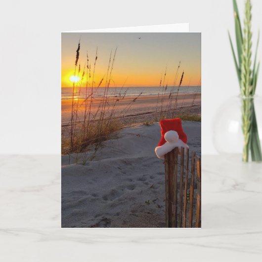 Zonnehoogte op het strand kerstkaart Amelia Island Feestdagen Kaart (Voorkant)