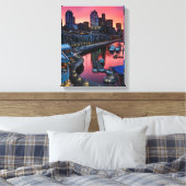 Zonnehoogte op pier 66, neerkijkend op de belkkleu canvas afdruk (Insitu (Slaapkamer))