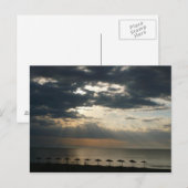 Zonnehoogte over het strand in Griekenland, Schild Briefkaart (Voorkant / Achterkant)