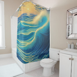 Zonnehorizon door strand douchegordijn