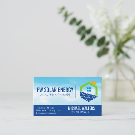 Zonnehuis Energie | Lucht Visitekaartje (Staand voorkant)