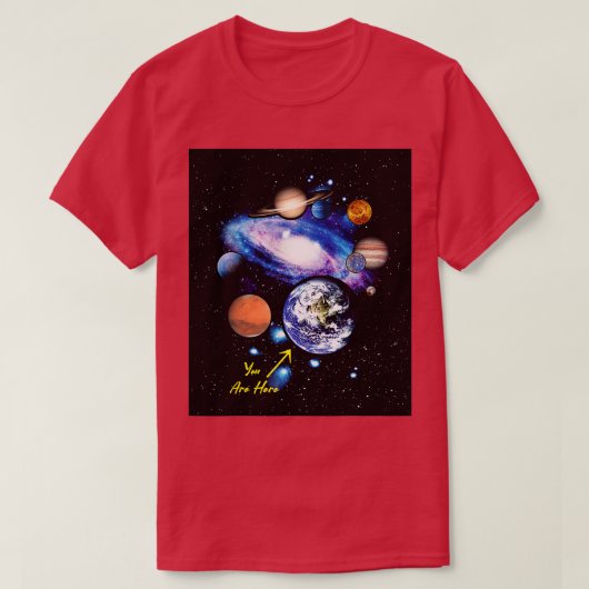 Zonneinstallatie Funny Planet Space Geek T-shirt (Design voorkant)