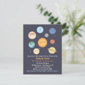 Zonneinstallatie van Cute Sun Planets, Baby shower Kaart (Staand voorkant)