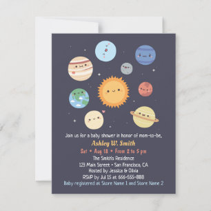 Zonneinstallatie van Cute Sun Planets, Baby shower Kaart