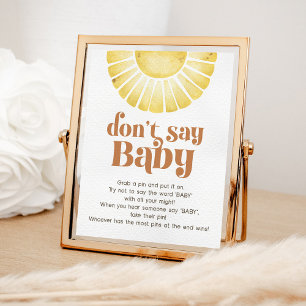 Zonnejine zeg niet dat Baby Game Boho Retro Sun Si Poster