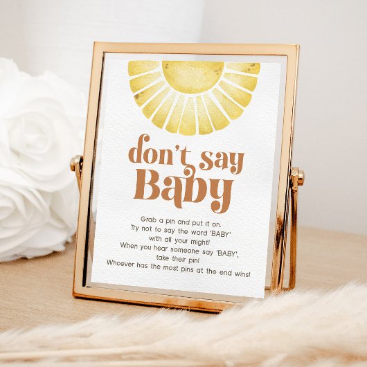 Zonnejine zeg niet dat Baby Game Boho Retro Sun Si Poster