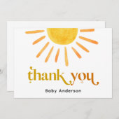 Zonnekaart met dankbetuiging bedankkaart (Voorkant / Achterkant)