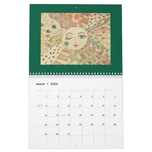 Zonnekalender - selecteer uw startdatum! kalender (Mar 2026)