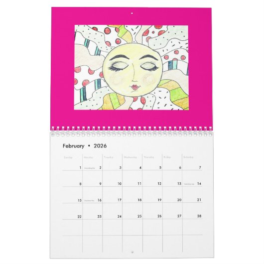 Zonnekalender - selecteer uw startdatum! kalender (Feb 2026)