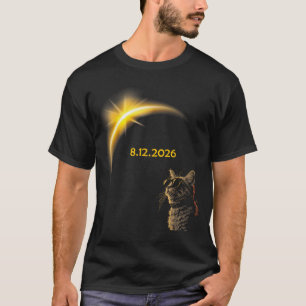 Zonnekat Eclips Bekijk Totaliteit 12 augustus 2026 T-shirt