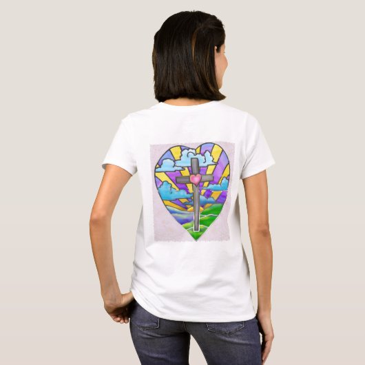 Zonnekatholieke Folk Art Pasen T-shirt (Achterkant volledig)