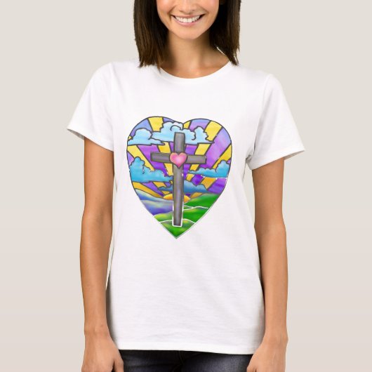 Zonnekatholieke Folk Art Pasen T-shirt (Voorkant)
