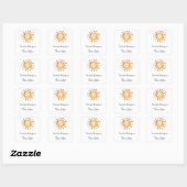 Zonnekboekplaat voor baby shower vierkante sticker (Vel)