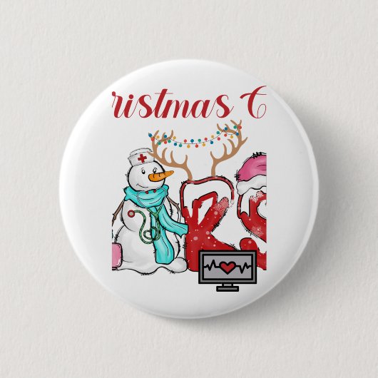 Zonnekerstbemanning Ronde Button 5,7 Cm (Voorkant)