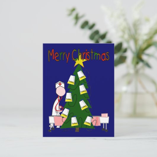 Zonnekerstontwerp "Kerst mooi" Feestdagenkaart (Staand voorkant)