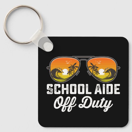 Zonneklep assistent buiten dienst laatste schoolda sleutelhanger (Voorkant)
