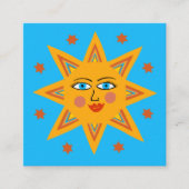 Zonneklet en charmant kleurig vierkante visitekaartje (Voorkant)