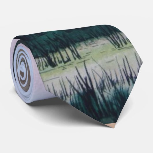 zonnekleuren en herfstkleurige bomen stropdas (Opgerold)