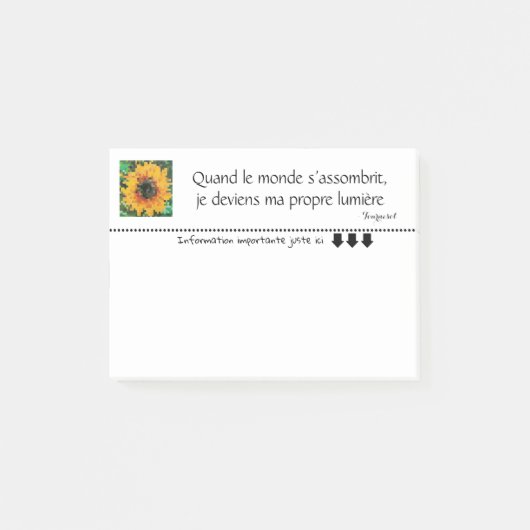 Zonnekleurige pixel art zonnebloem post-it® notes (Voorkant)