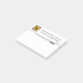 Zonnekleurige pixel art zonnebloem post-it® notes (Schuin)