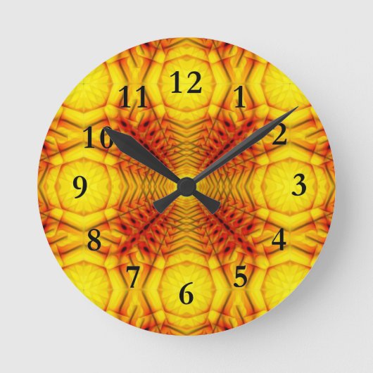 Zonnekleurige wandklok (Voorkant)