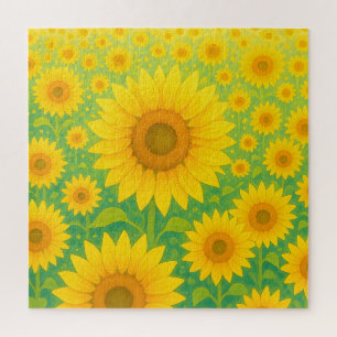 Zonnekleverveldpatroon met Levendige Kleuren Legpuzzel