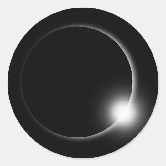 Zonneklunar Eclipse Moon Sun Flare-fotografie Ronde Sticker (Voorkant)