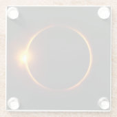 Zonneknip Donkere zon en maan Glazen Onderzetter (Achterkant)