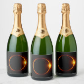 Zonneknip Donkere zon en maan Sparkling Wijnetiket (Flessen)