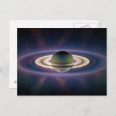 Zonneknipsel van Saturnus uit Cassini-ruimtevaartu Briefkaart (Voorkant / Achterkant)
