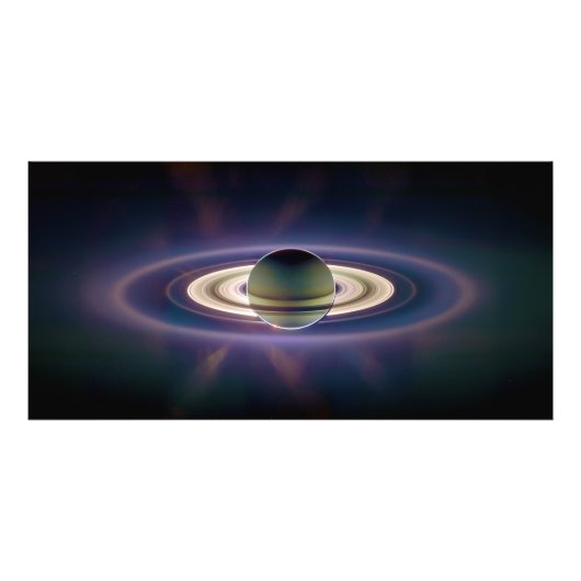 Zonneknipsel van Saturnus uit Cassini-ruimtevaartu Foto Afdruk (Voorkant)