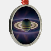 Zonneknipsel van Saturnus uit Cassini-ruimtevaartu Metalen Ornament (Rechts)
