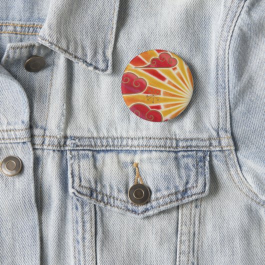 Zonneknoopbadge Ronde Button 5,7 Cm (In situ)