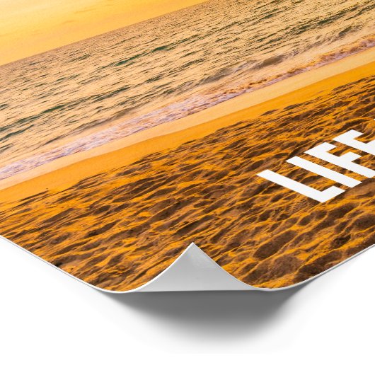 Zonnekokospalm op het strand poster (Hoek)