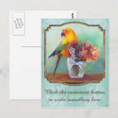 Zonnekonijn en bloemen briefkaart (Voorkant / Achterkant)