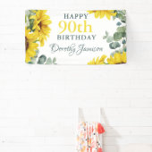 Zonnekoning 90ste verjaardagsfeestje spandoek (Insitu)