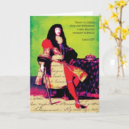 Zonnekoning Lodewijk XIV Quote Kaart (Gele Bloem)