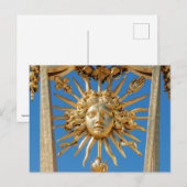 Zonnekoning op gouden poort van kasteel van Versai Briefkaart (Voorkant / Achterkant)