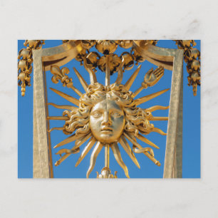 Zonnekoning op gouden poort van kasteel van Versai Briefkaart
