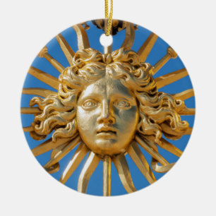Zonnekoning op gouden poort van kasteel van Versai Keramisch Ornament