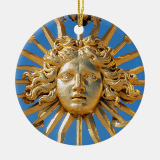 Zonnekoning op gouden poort van kasteel van Versai Keramisch Ornament (Voorkant)