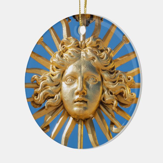 Zonnekoning op gouden poort van kasteel van Versai Keramisch Ornament (Links)