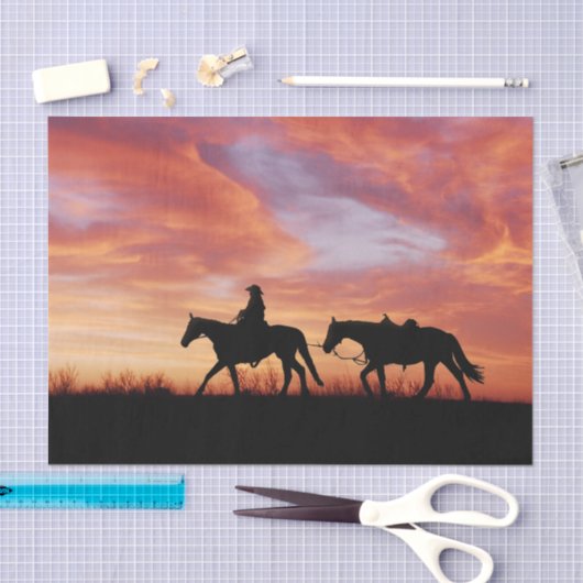 Zonnekowboy en paardensilhouet tissuepapier (Craft)