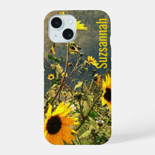 Zonnekroon Foto met Vintage Textuur en Aangepaste iPhone 15 Case