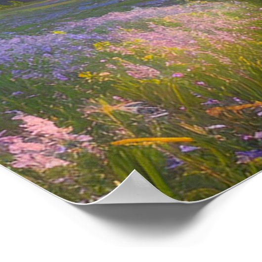 Zonnekuisveld van groene gras poster (Hoek)