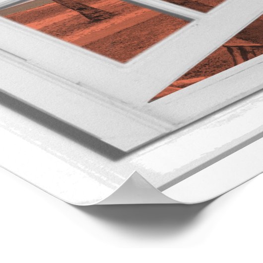 Zonnekuststrand Ocean Fake Window Uitzicht Poster (Hoek)