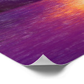 Zonnekuststrand Oranje Paarse kunst Poster (Hoek)