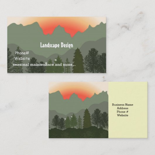 Zonnelandschapsontwerp Visitekaartje (Voorkant / Achterkant)